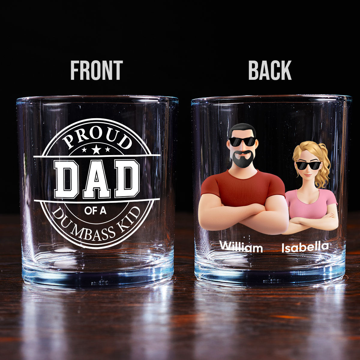 Proud Father - Personalized Custom Whiskey Glass