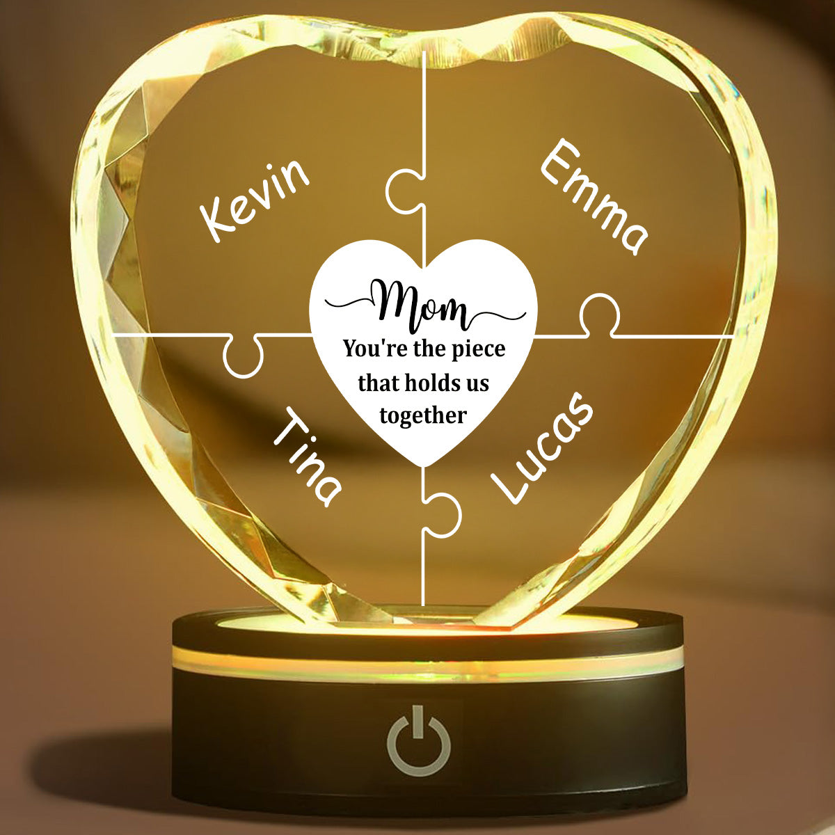 Hold Us Together - Personalized Custom Crystal Led Light