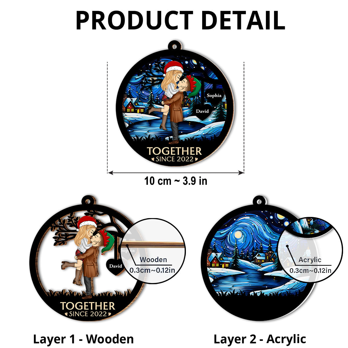 Christmas Together - Personalized Custom Suncatcher Ornament