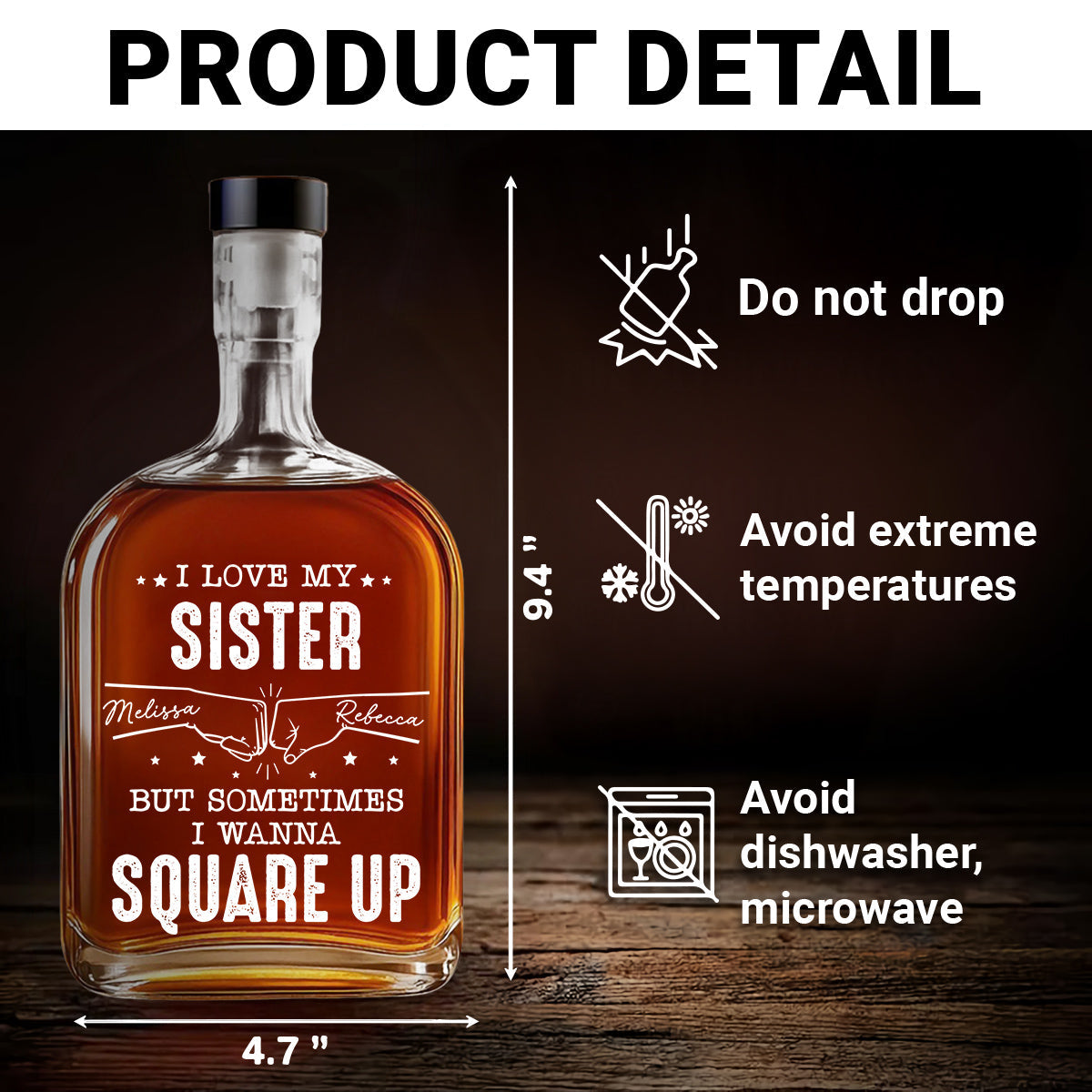 Fighting Yet Loving Each Other - Personalized Custom Spirits Decanter