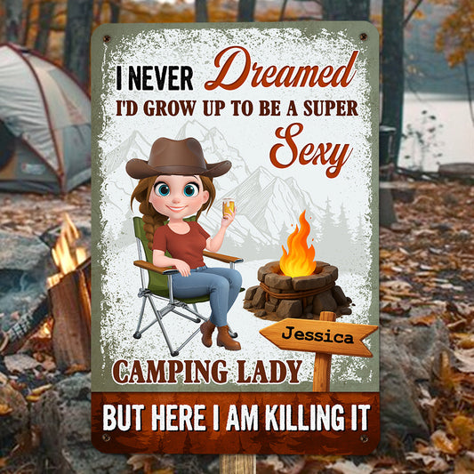 Just Crushing This Camping Life - Personalized Custom Metal Sign