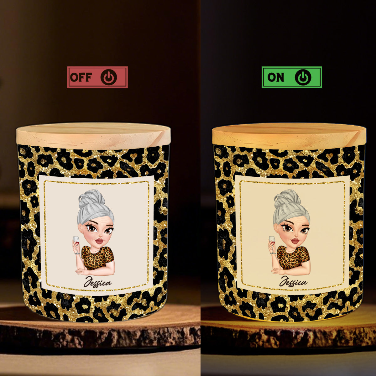 Mom Last Nerve - Personalized Custom Glass Jar With LED Candle