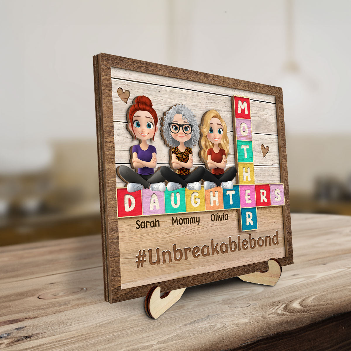 The Unbreakable Bond Between Us - Personalized Custom Wooden Plaque