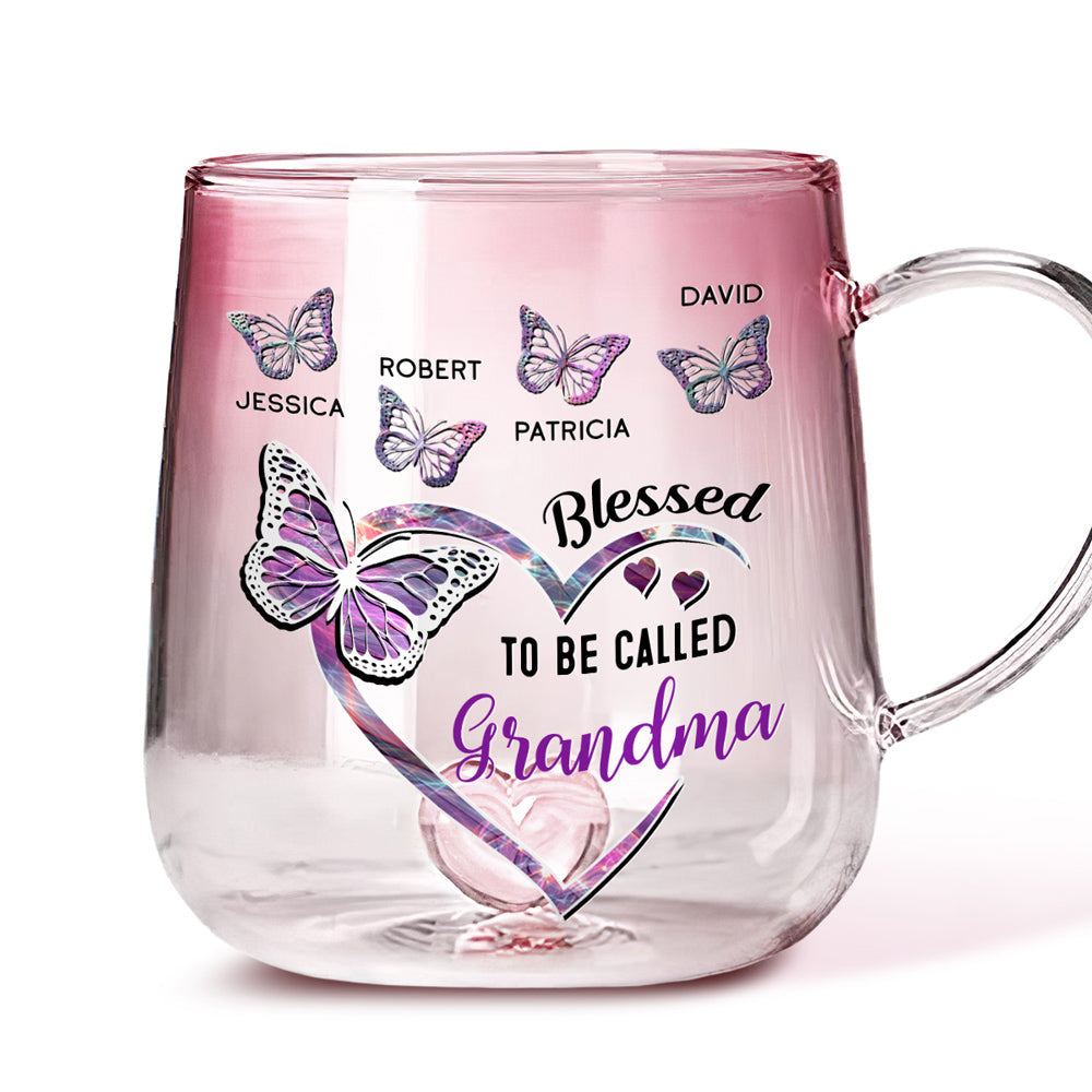 Blessed Mimi -  Personalized Custom Pink Gradient Glass Mug