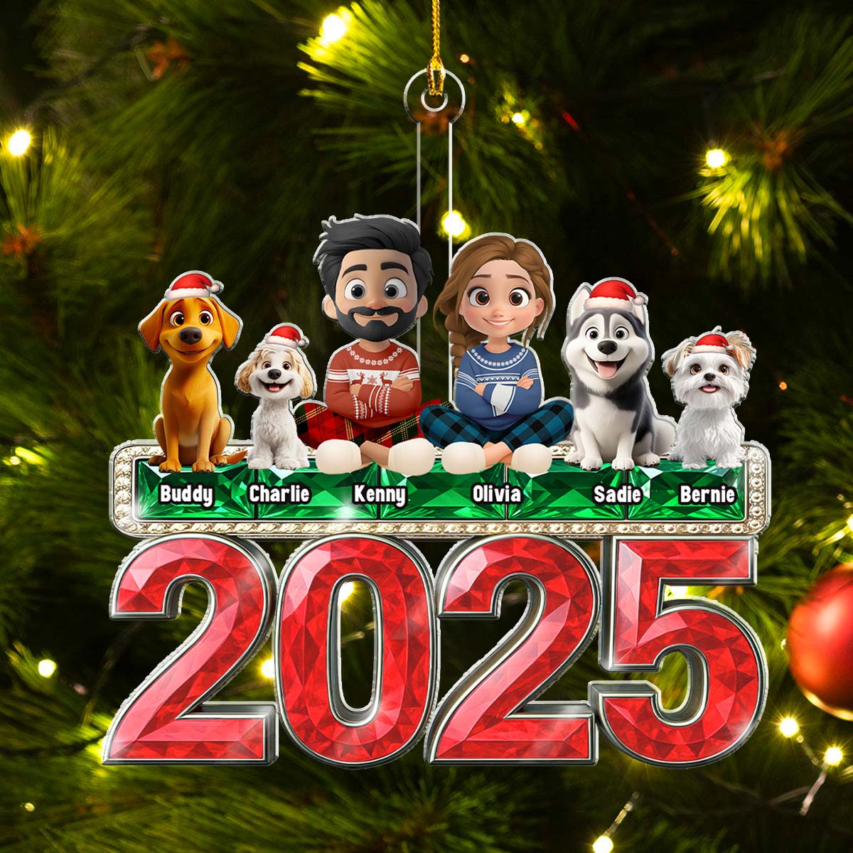 This Is Us And Our Dog - Personalized Custom Acrylic Ornament