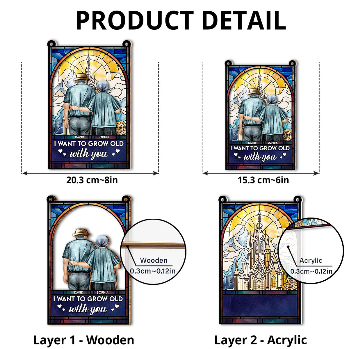 I Want To Grow Old With You - Personalized Custom Suncatcher