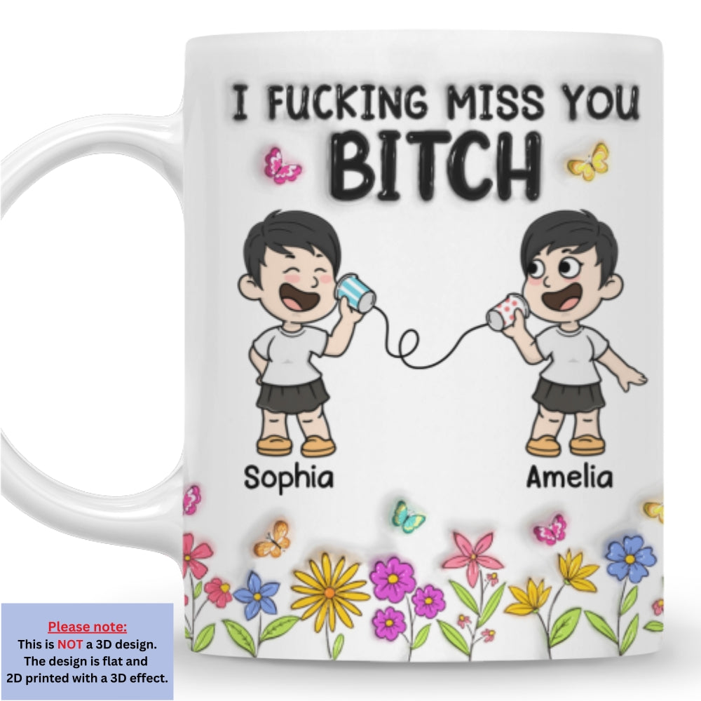 Wish You Were On My End - Personalized Custom 3D Inflated Effect Mug