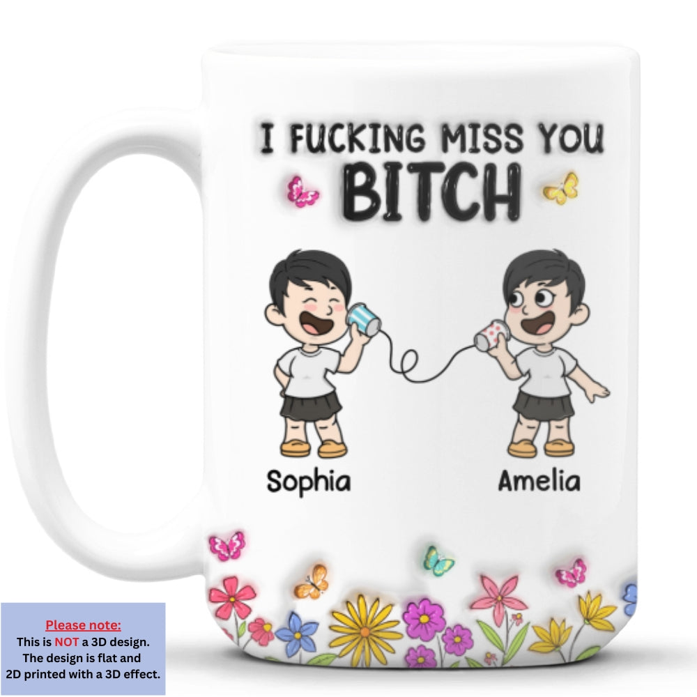 Wish You Were On My End - Personalized Custom 3D Inflated Effect Mug