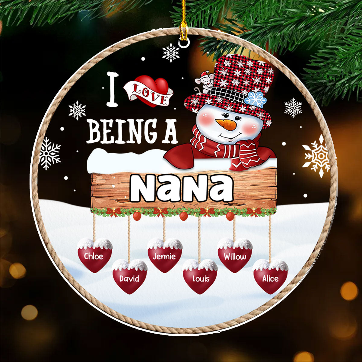 I Love Being Grandma - Personalized Custom Acrylic Ornament
