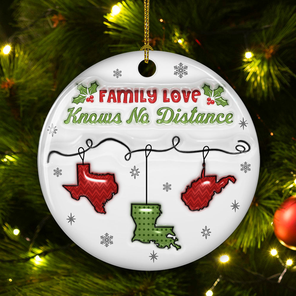 Family Love Does Not Need A Reason - Personalized Custom 3D Inflated Effect Ceramic Ornament