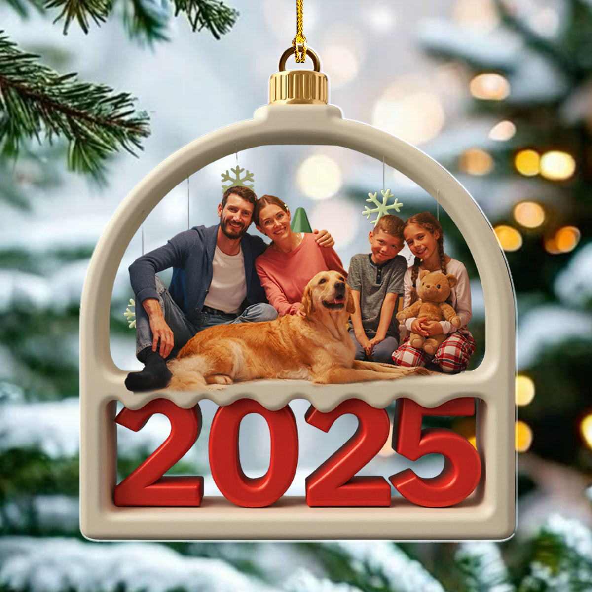 Family Furry Photo - Personalized Custom Acrylic Ornament