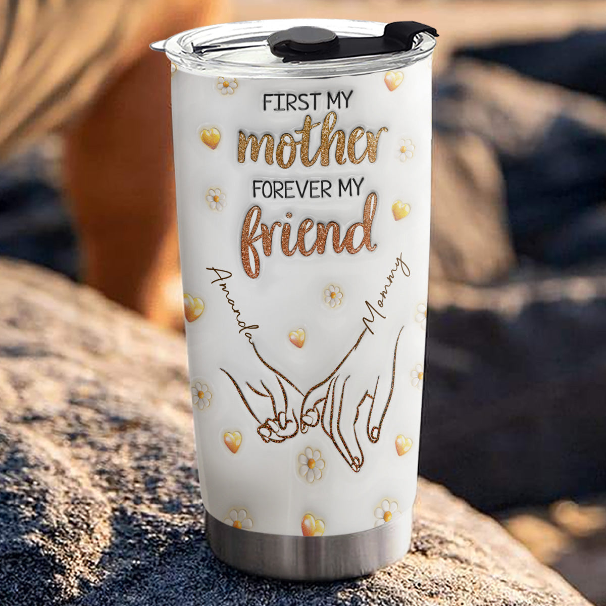First My Mother Forever My Friend - Personalized Custom 3D Inflated Effect Tumbler