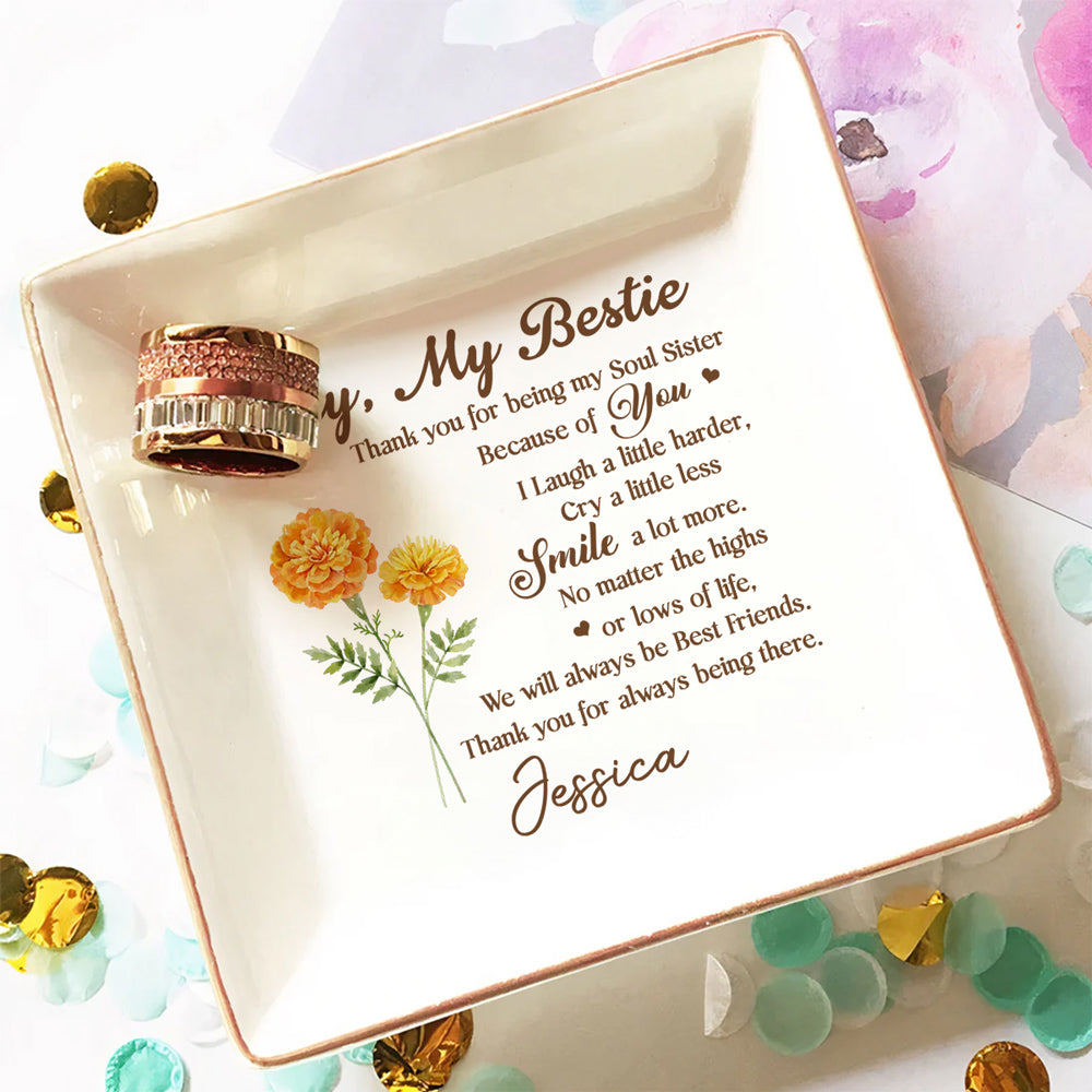 Hey My Bestie - Personalized Custom Jewelry Dish