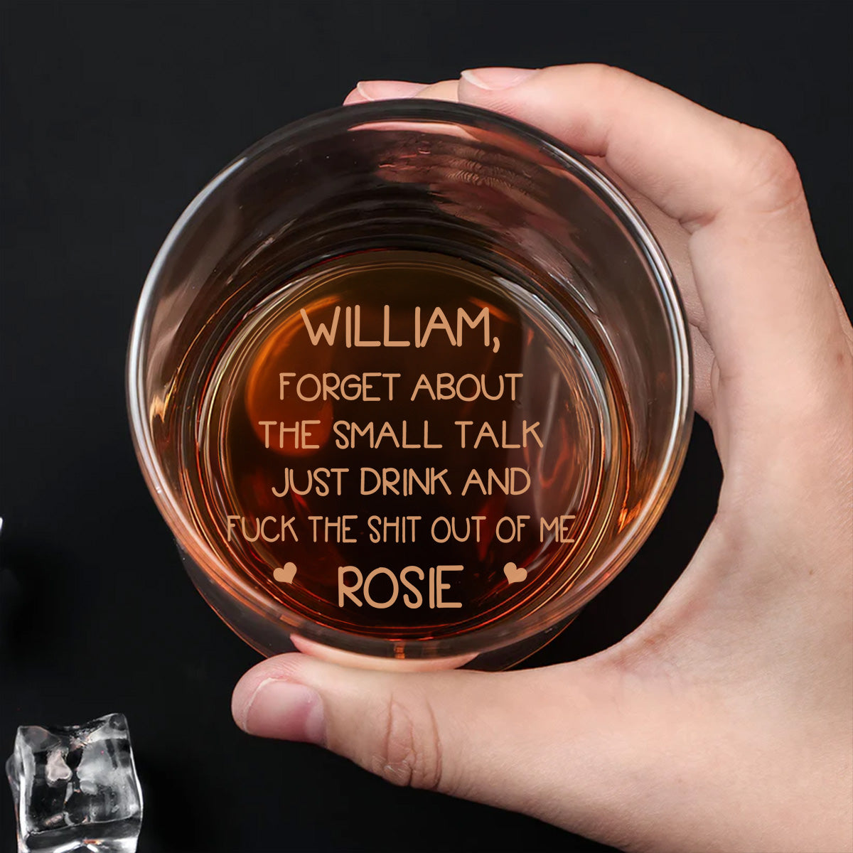 Just drink - Personalized Custom Engraved Whiskey Glass