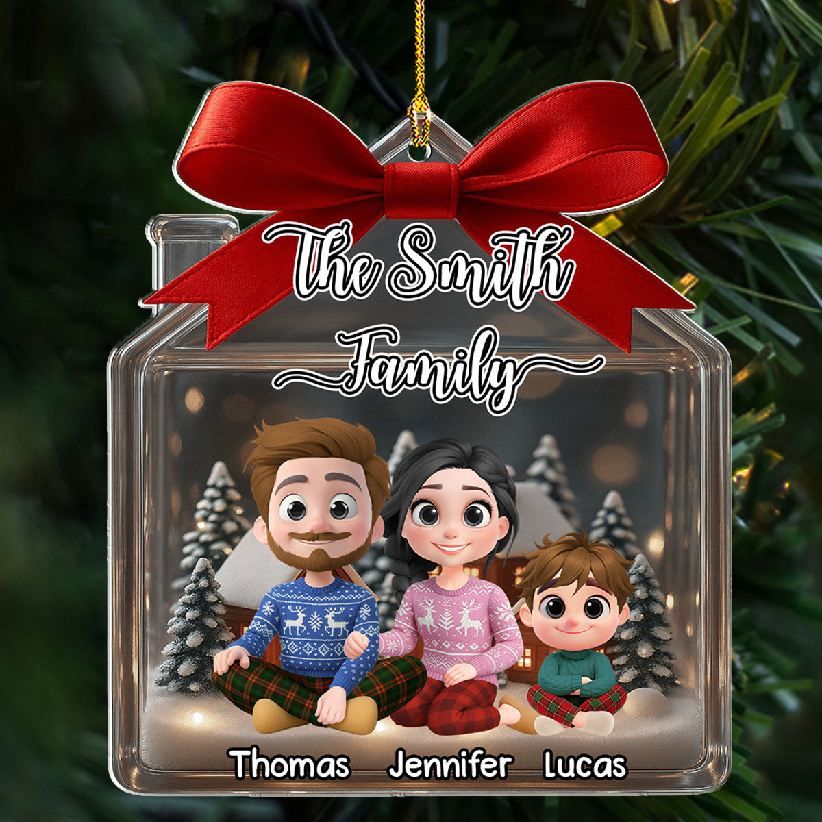 Family Home Sweet Home - Personalized Custom Acrylic Ornament