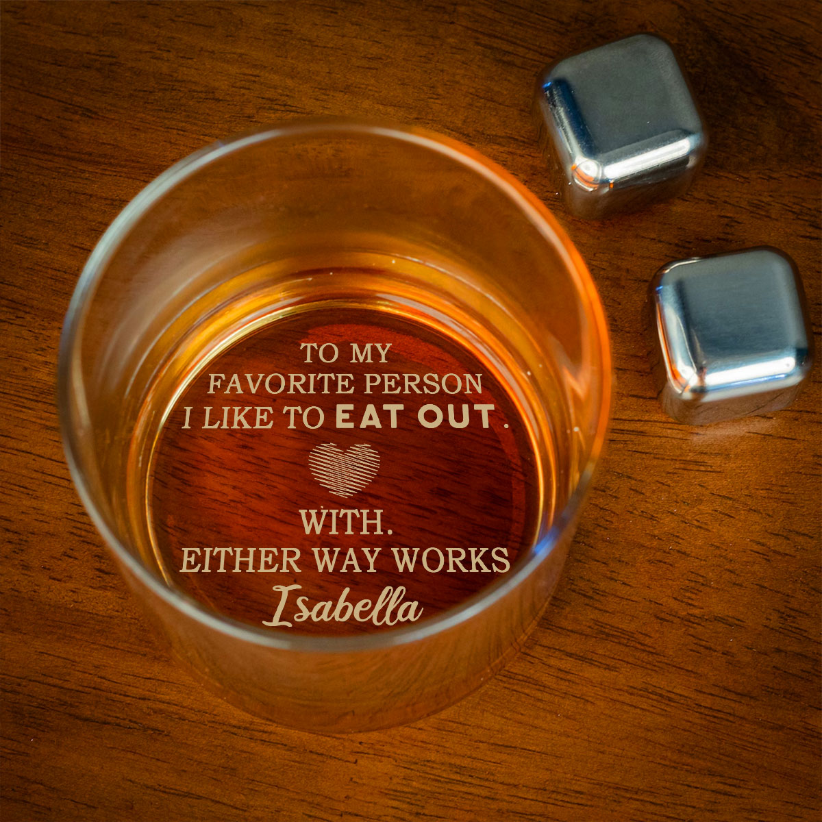 Love Served Hot And Wet - Personalized Custom Engraved Whiskey Glass