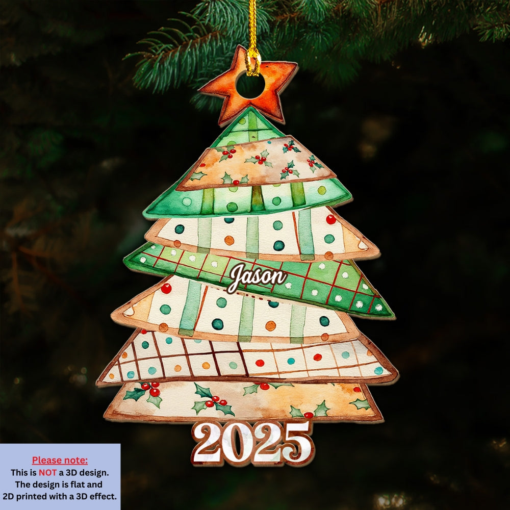 Family Is Like A Patchwork Quilt - Personalized Custom Wood Ornament