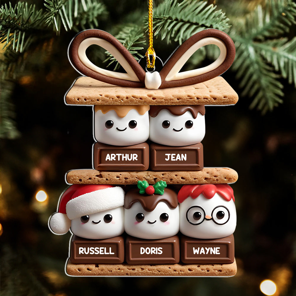 Happy Smores - Personalized Custom Acrylic Ornament - Gifts For Family, Friends, Coworkers
