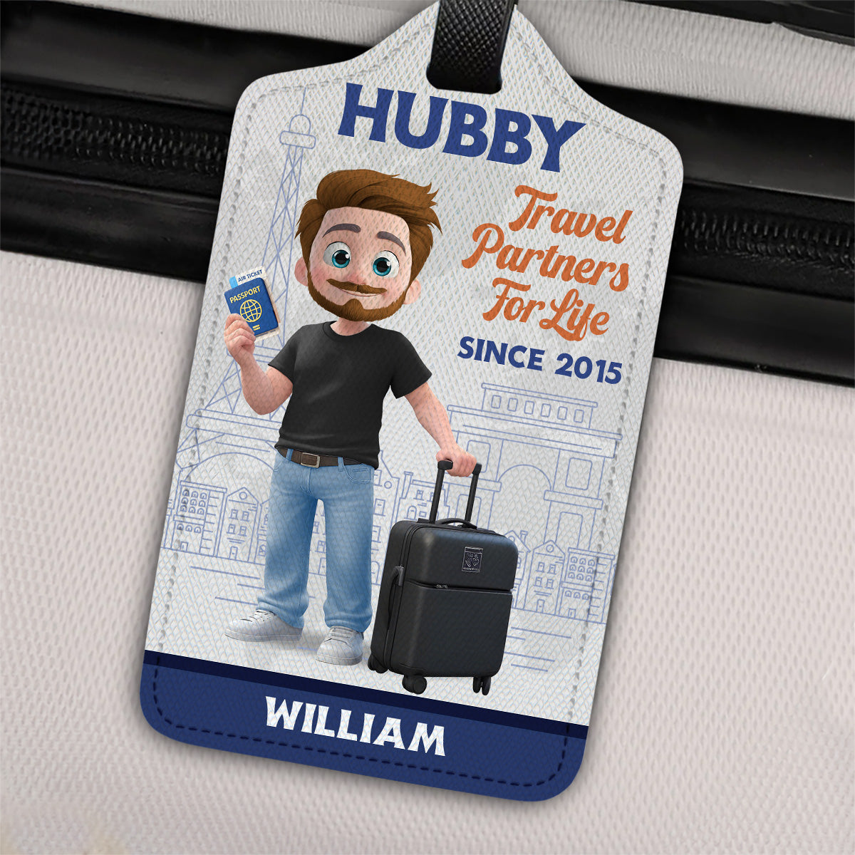 Traveling Couple Cartoonize - Personalized Custom Luggage Tag