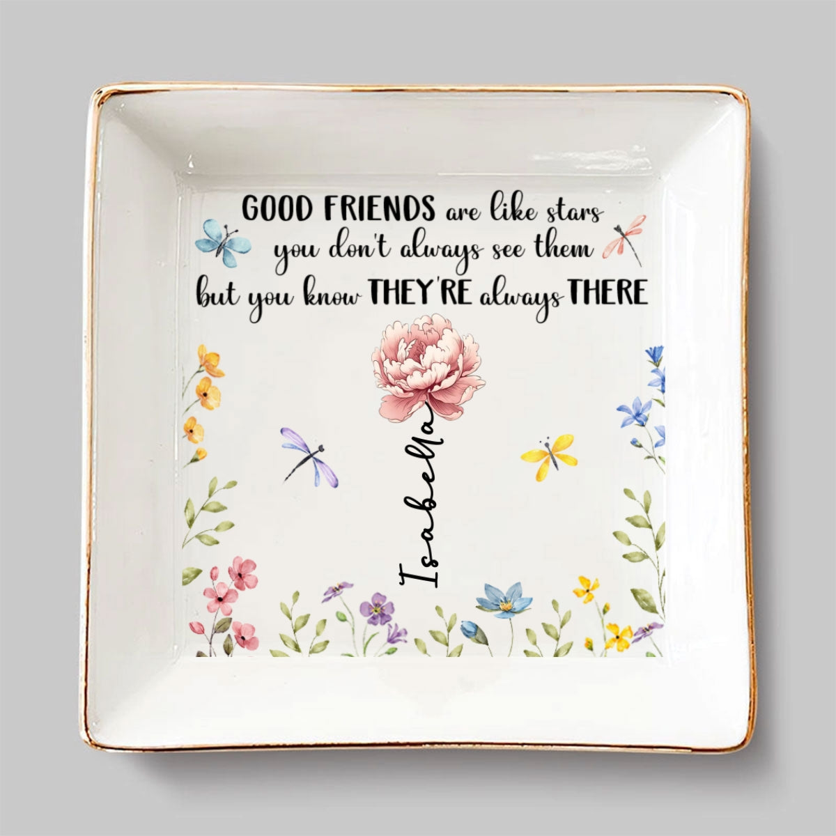 Good Friends Are Like Stars - Personalized Custom Jewelry Dish