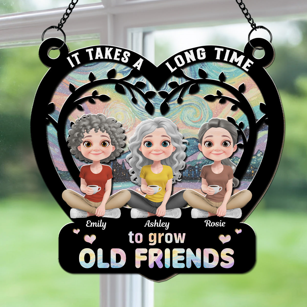 It Takes A Long Time To Grow An Old Friend - Personalized Custom Suncatcher