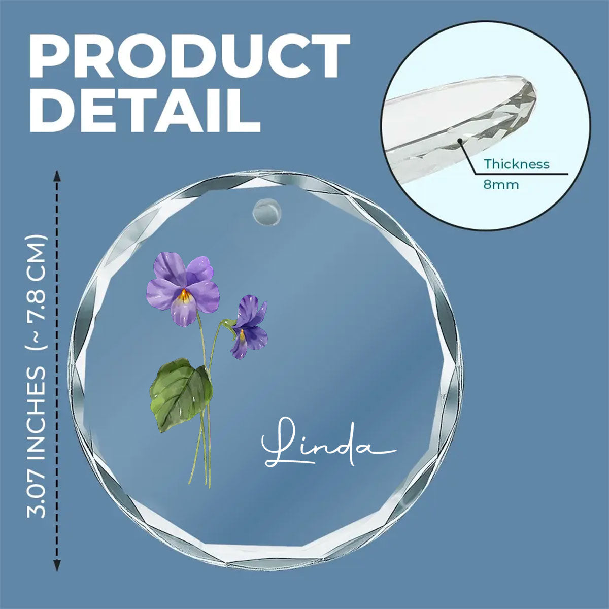 Friends Are Flowers That Never Fade - Personalized Custom Glass Ornament