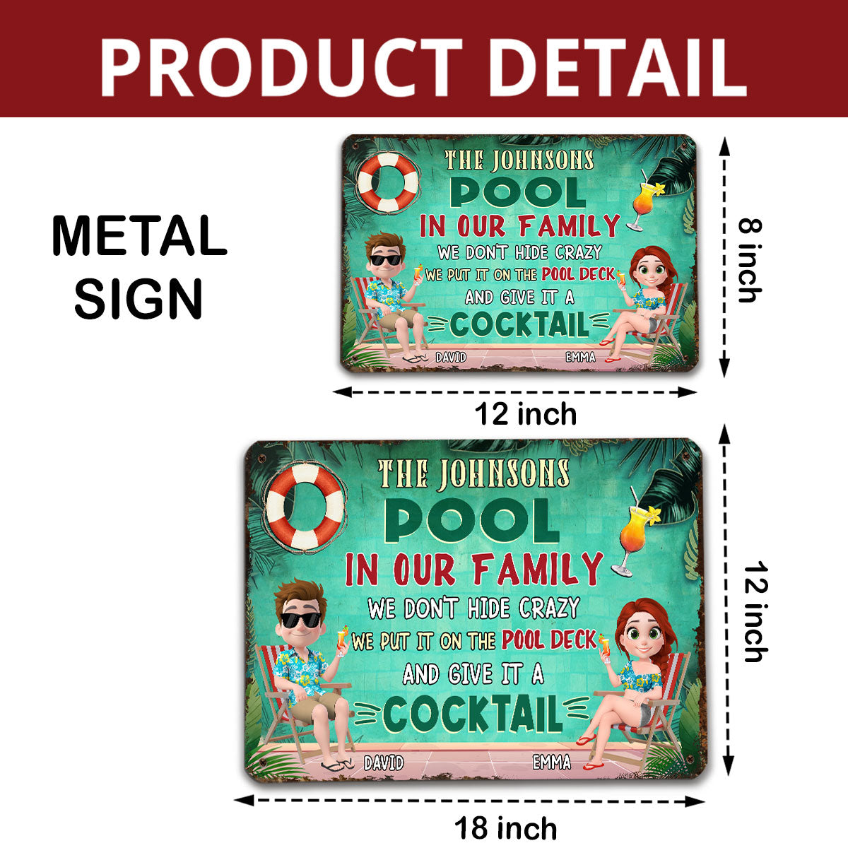 Our Pool - Personalized Custom Metal Sign