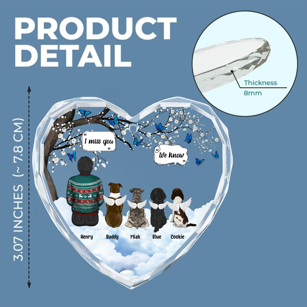 I Know You Miss Me - Personalized Custom Glass Ornament