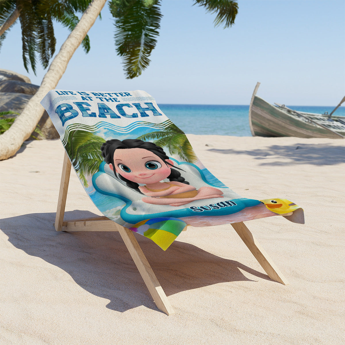 Swimming Is The Best - Personalized Custom Beach Towel