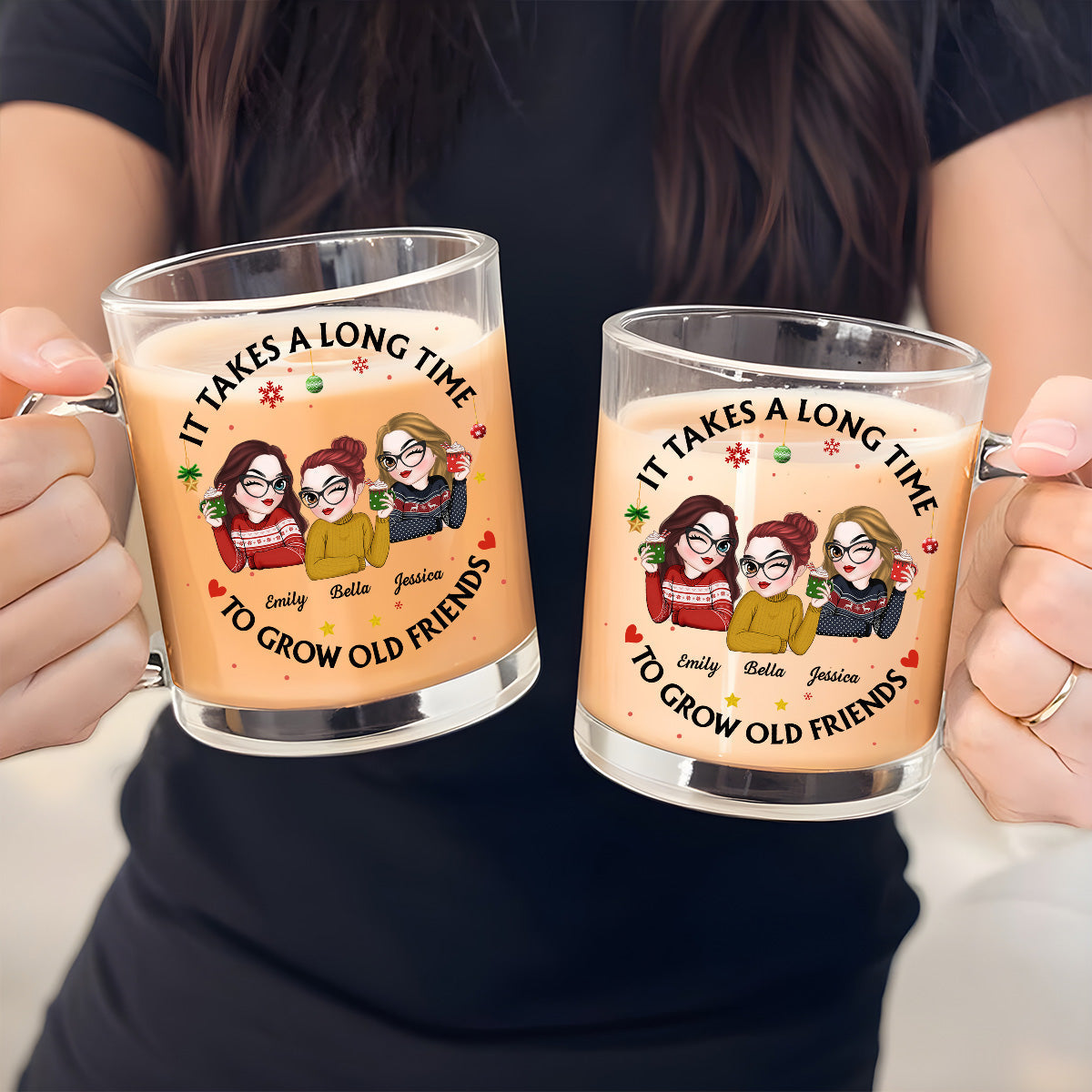 Lets Be Friends Until We Are Old - Personalized Custom Glass Mug