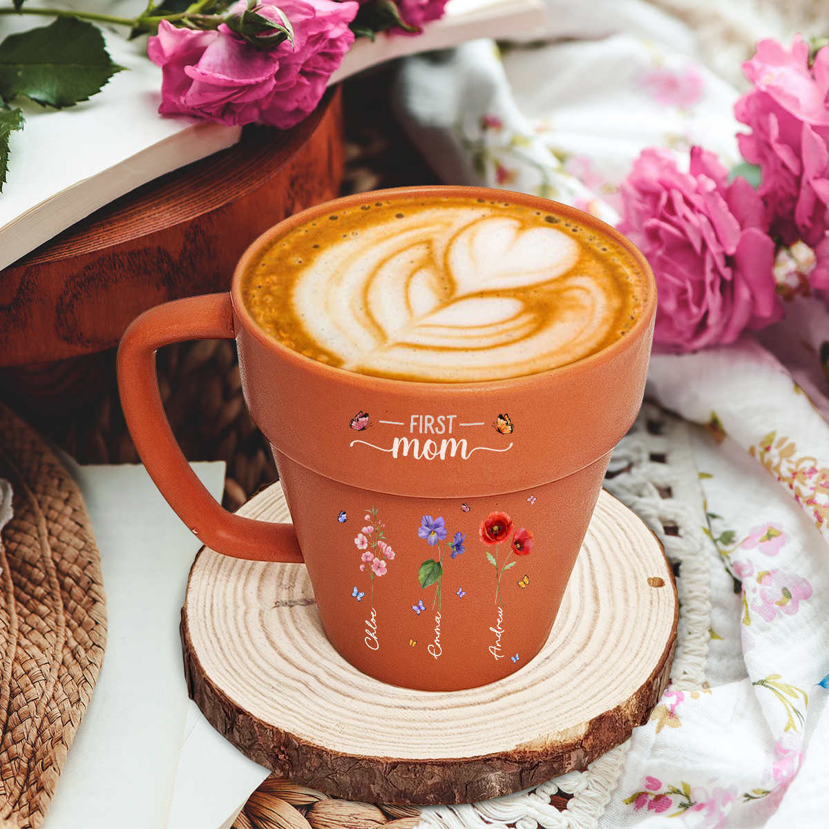 Grandma Birthmonth Flower - Personalized Custom Plant Pot Mug