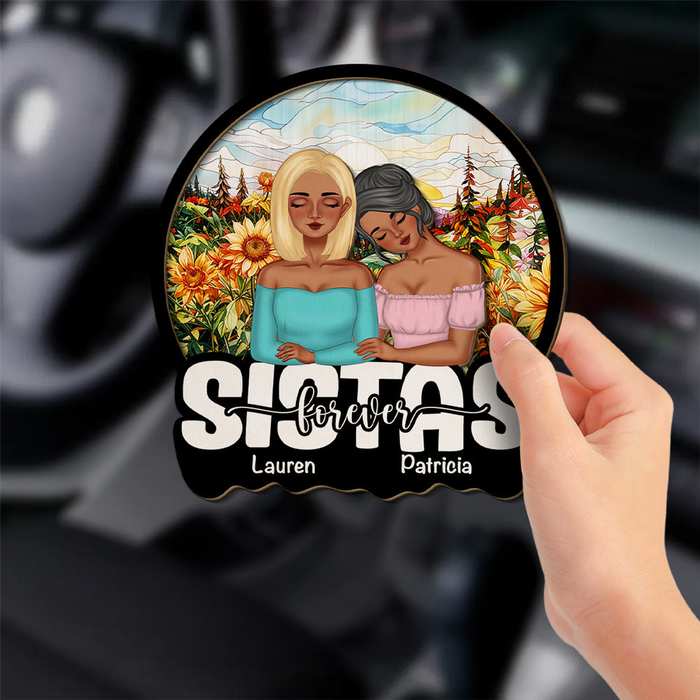 Bestie Lean On Shoulder - Personalized Custom Car Visor Clip