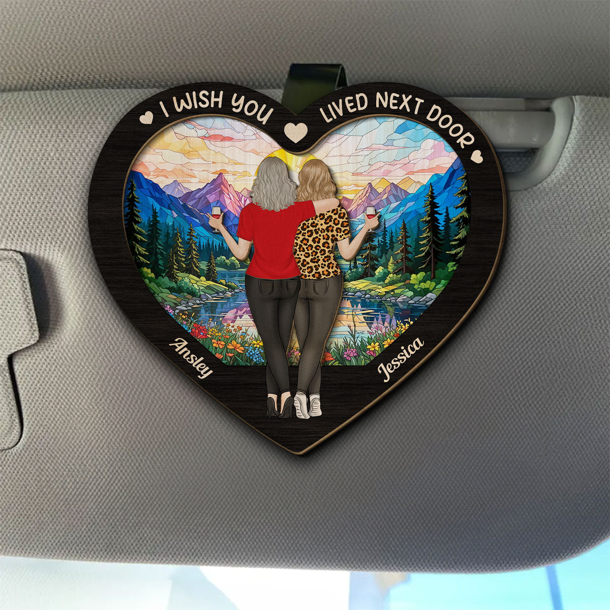 I Wish You Lived Next Door - Personalized Custom Car Visor Clip