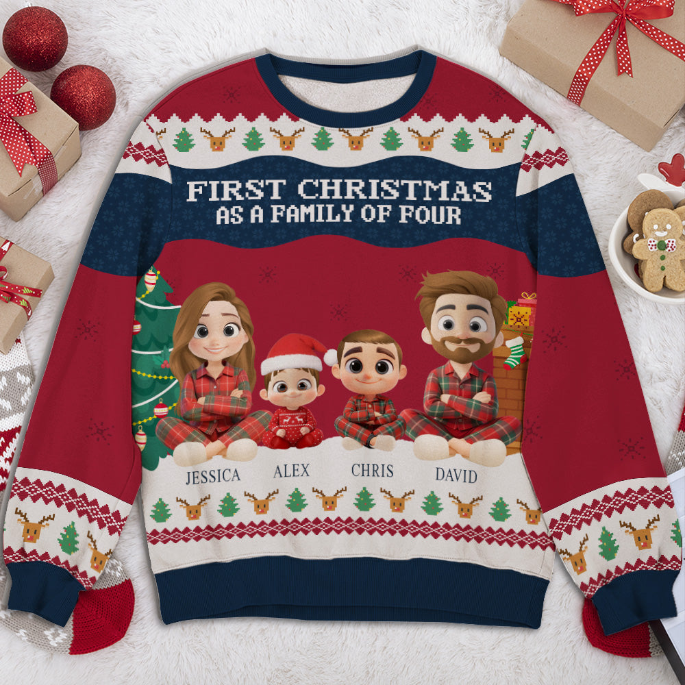 Our First Christmas - Personalized Custom All-Over-Print Sweatshirt