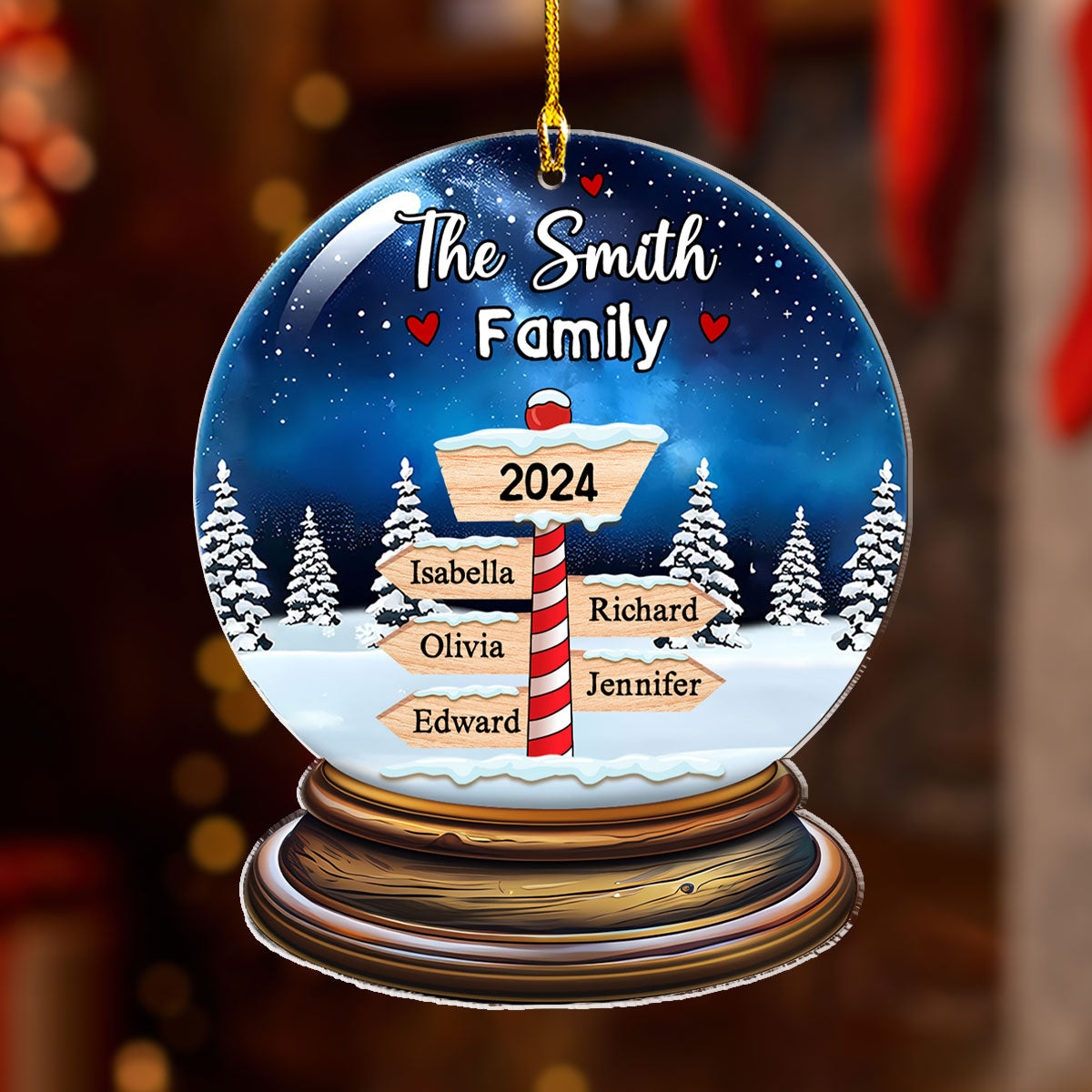 Snow Family - Personalized Custom Acrylic Ornament