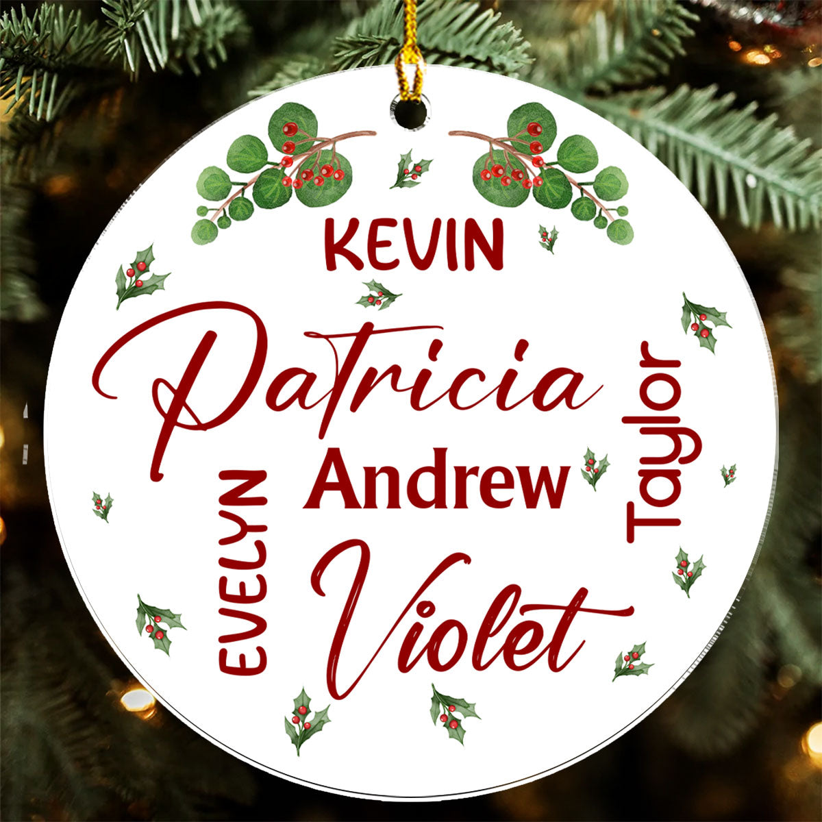 Word Cloud Mistletoe - Personalized Custom Acrylic Ornament