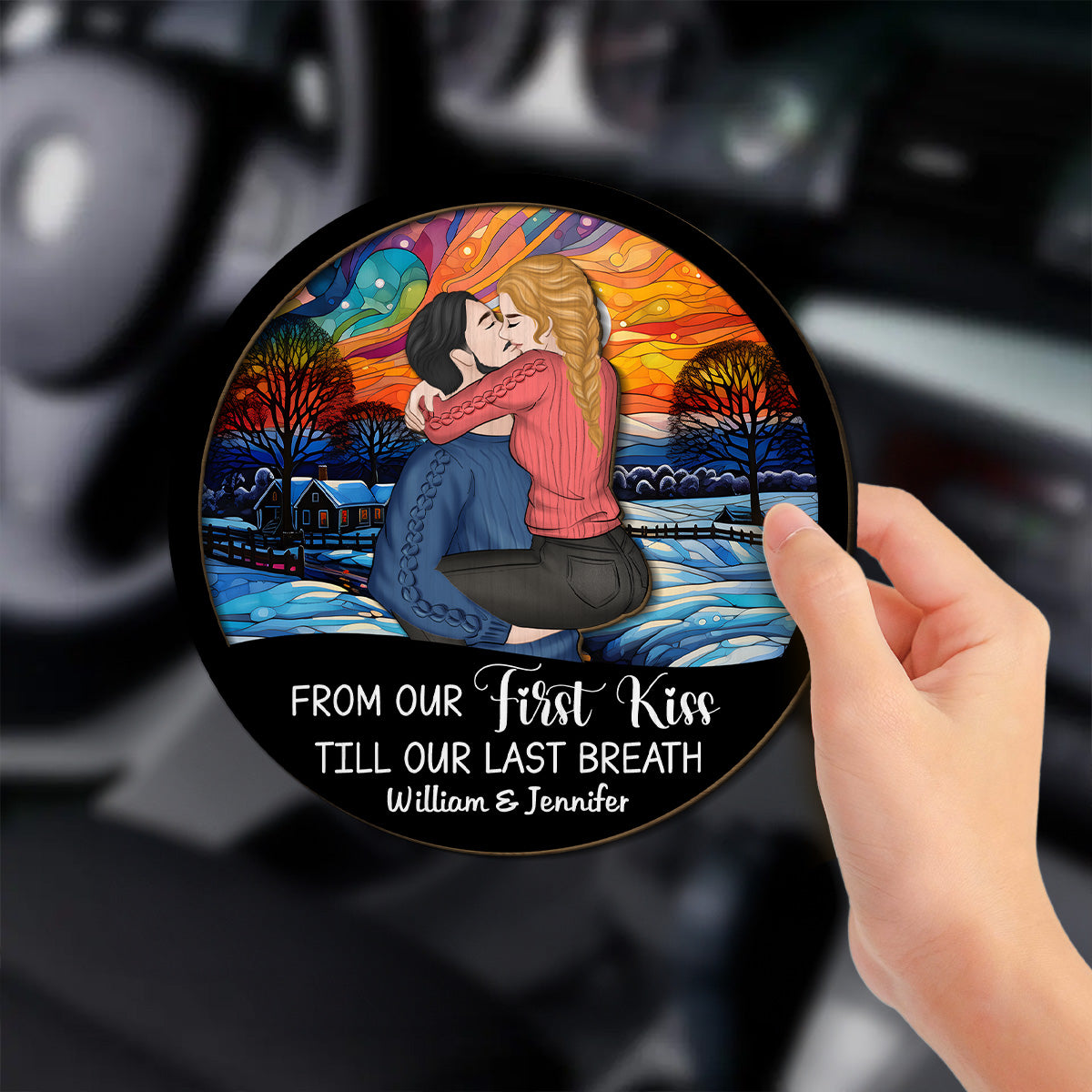 Our First Christmas Together  - Personalized Custom Car Visor Clip