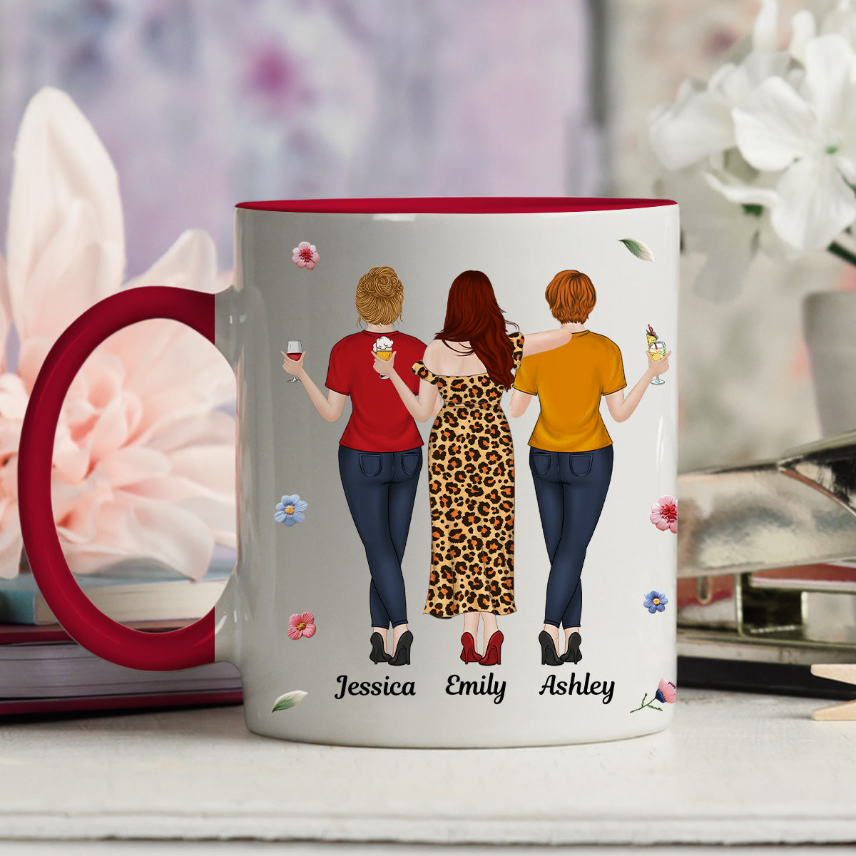 Awesome Besties - Personalized Custom Accent Mug