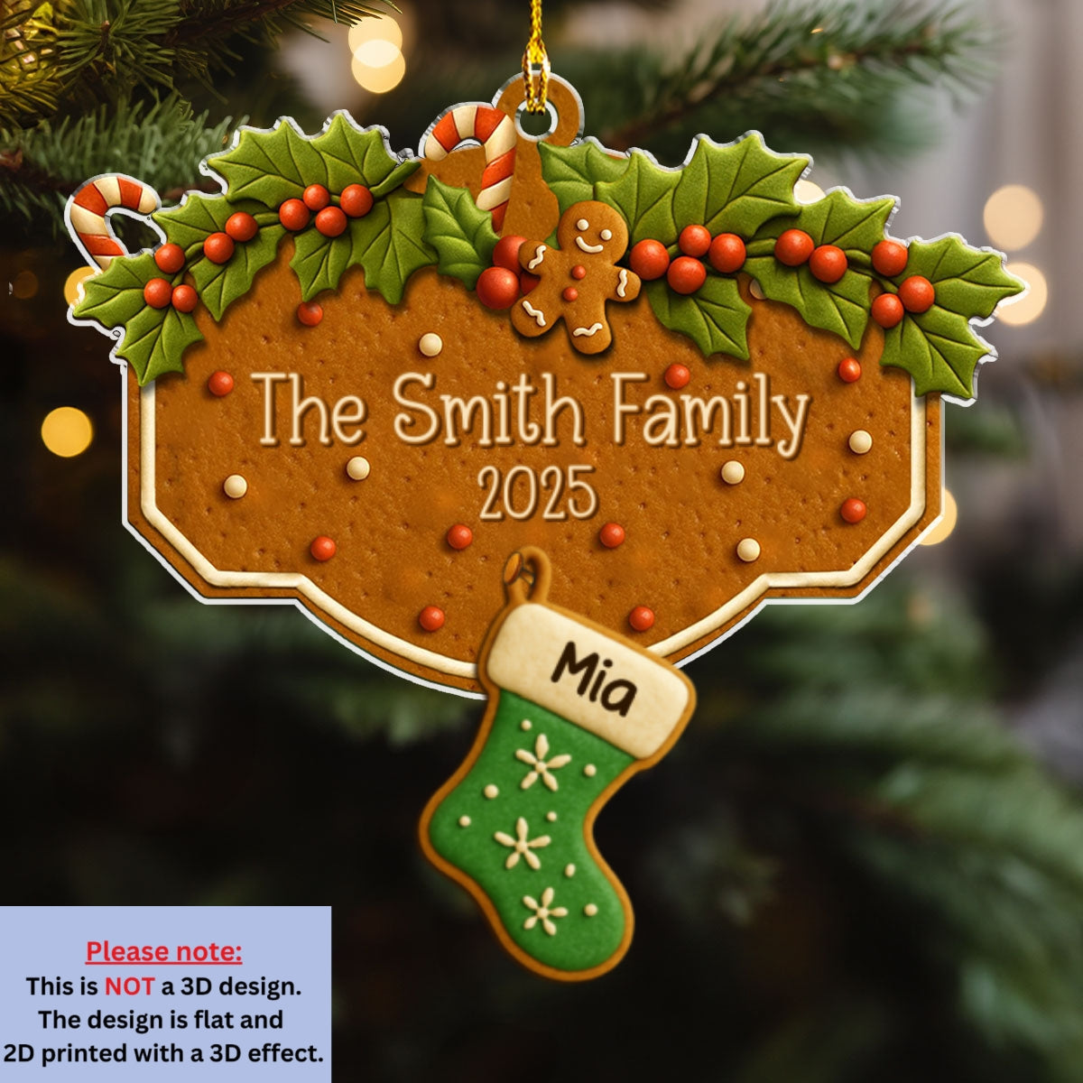Family With Pet Cookies - Personalized Custom Acrylic Ornament