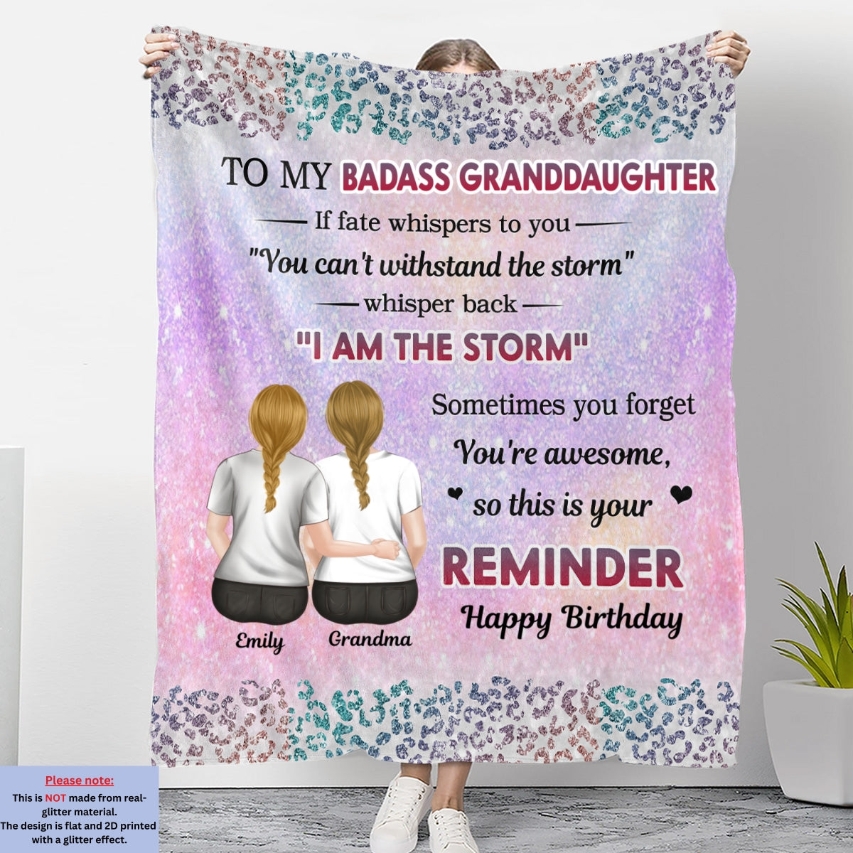 From Mom To Badass Daughter - Personalized Custom Fleece Blanket