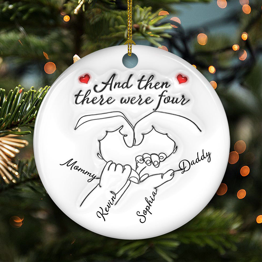 And Then There Were Three - Personalized Custom 3D Inflated Effect Ceramic Ornament