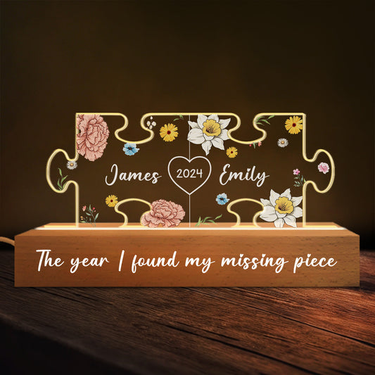 My Missing Piece - Personalized Custom Acrylic 3D LED Night Light