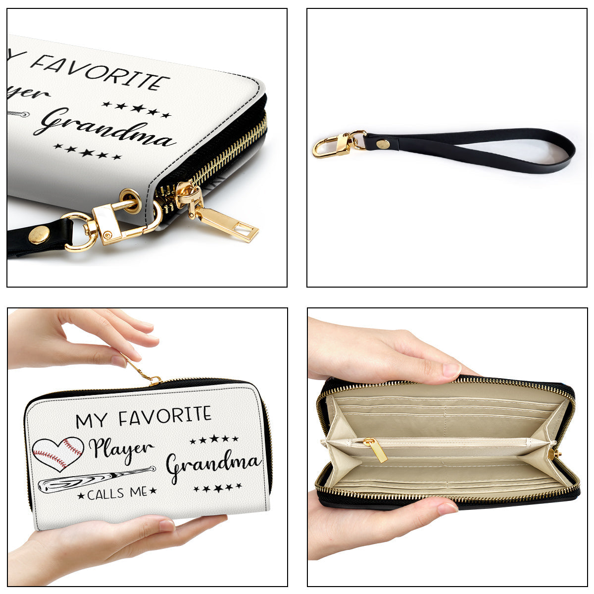 My Star Player Calls Me Grandma - Personalized Custom Leather Wallet