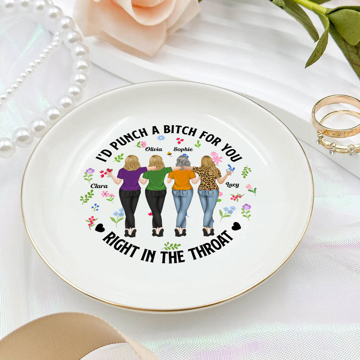 Punch Bitch Besties - Personalized Custom Jewelry Dish