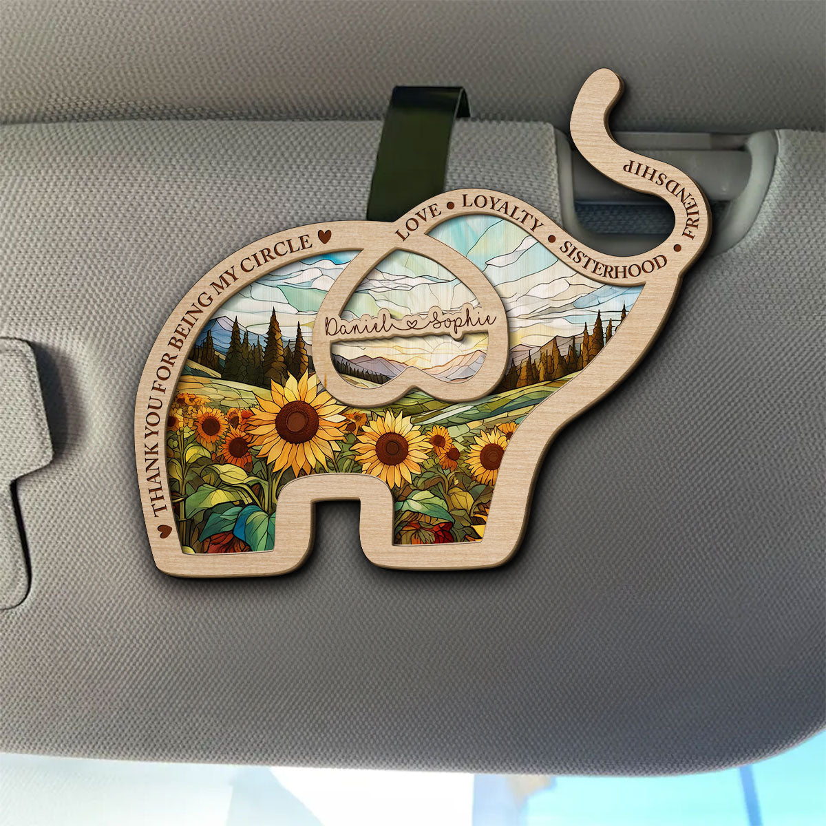 Thank For Being My Elephant - Personalized Custom Car Visor Clip