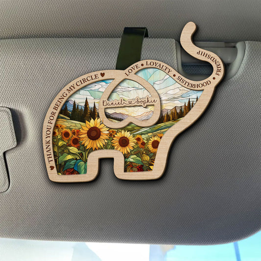 Thank For Being My Elephant - Personalized Custom Car Visor Clip