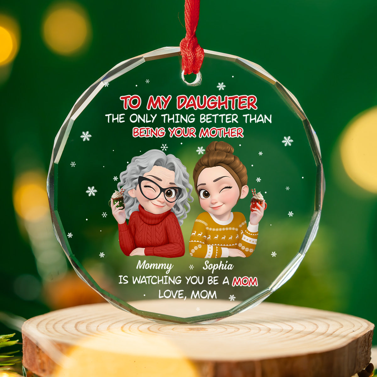 Blessed To See You Become A Mother - Personalized Custom Glass Ornament