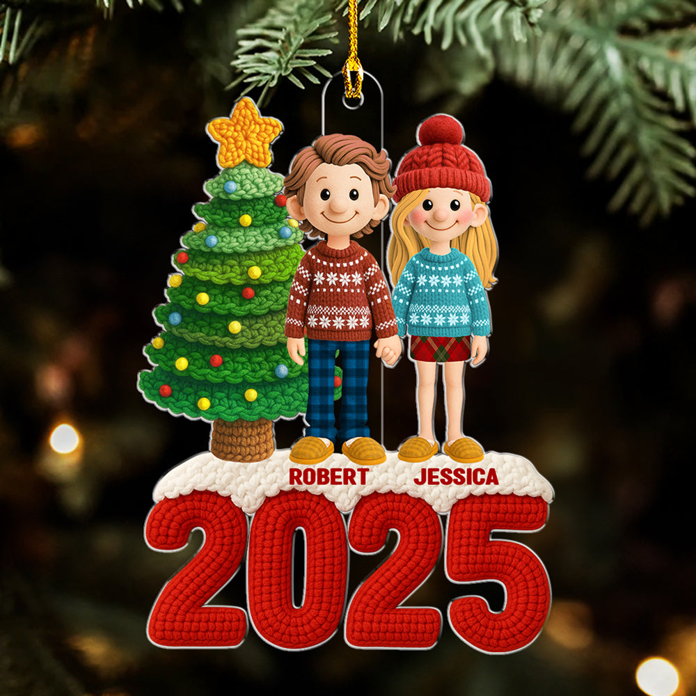 Family Christmas Crochet - Personalized Custom Acrylic Ornament