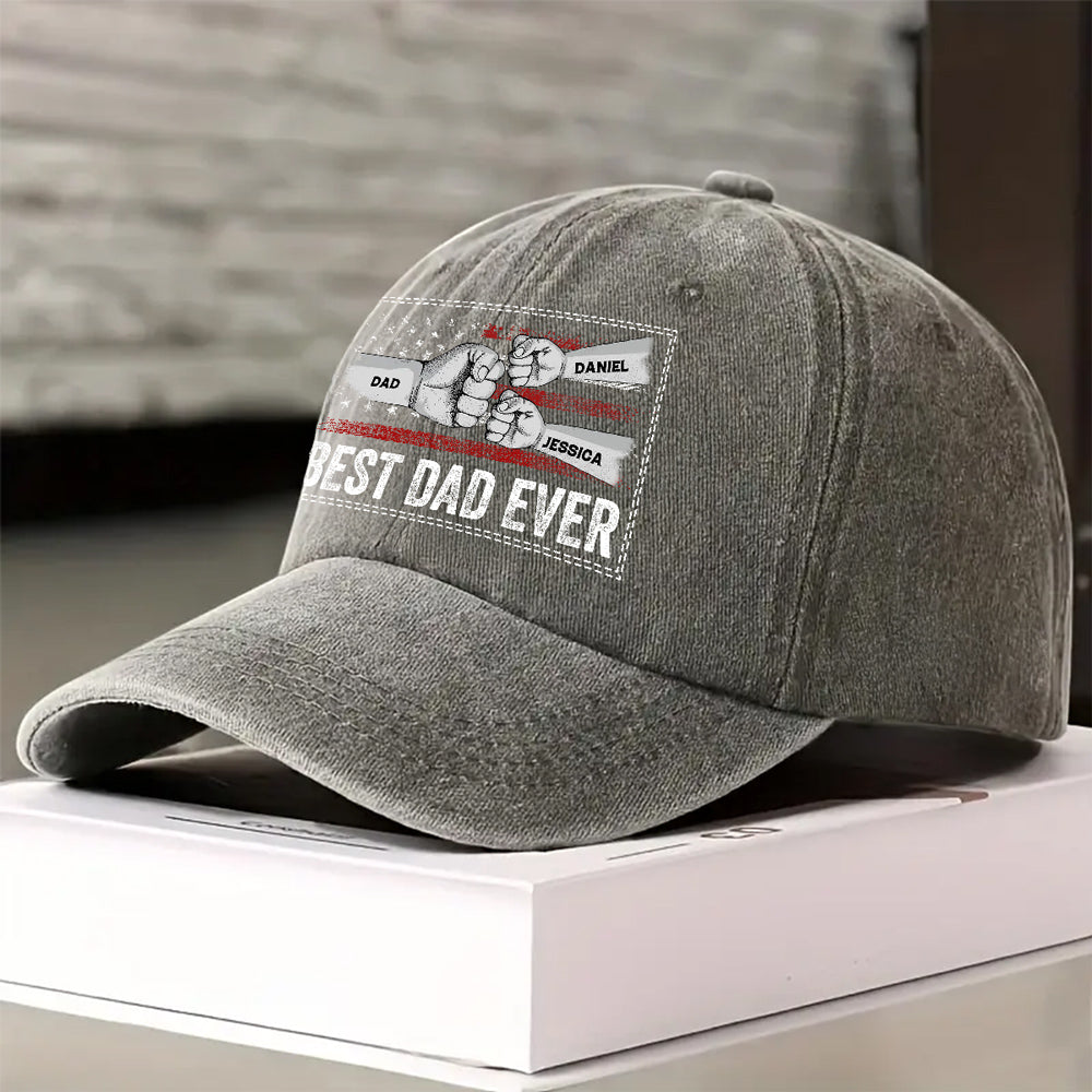 His Strength Begins With Love - Personalized Custom Vintage Washed Denim Cap