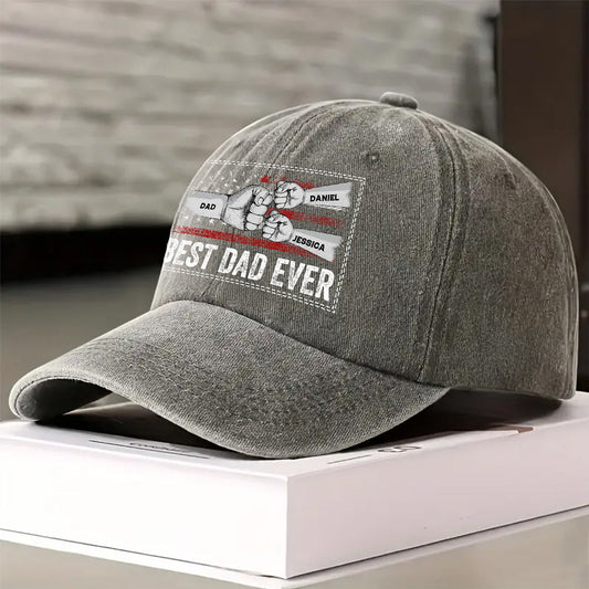 His Strength Begins With Love - Personalized Custom Vintage Washed Denim Cap